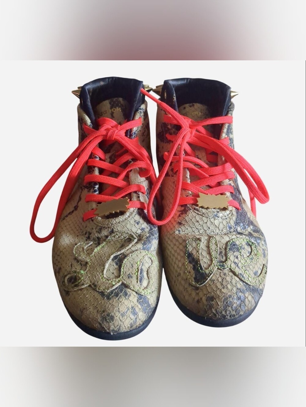 RARE Melody Ehsani x Reebok Betwixt Mid "Love" Python Spiked Sneakers Size 8